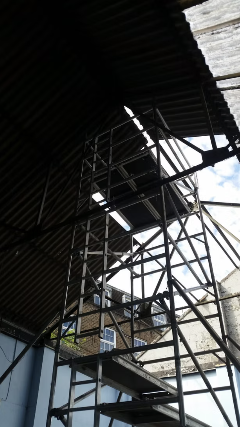 Asbestos cement roof sheetsSchool sports hall
